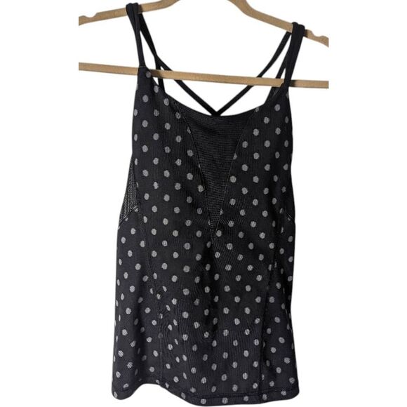 LULULEMON ATHLETICA Exquisite Tank top in Ghost Dot Black Slate Mesh Size 4 - Picture 3 of 4